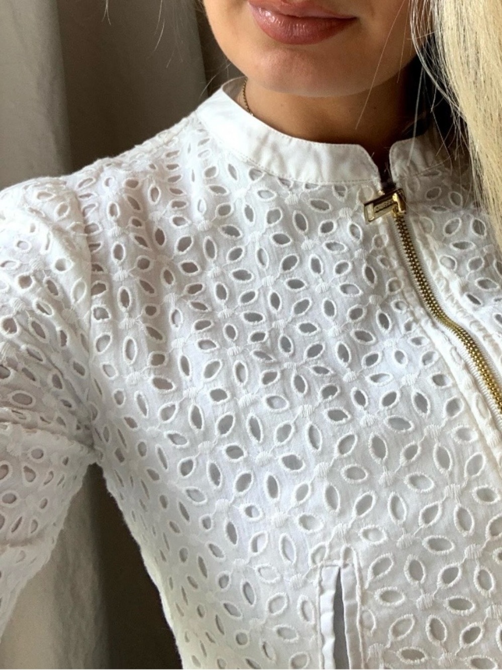 Guess White Zip-Front Jacket